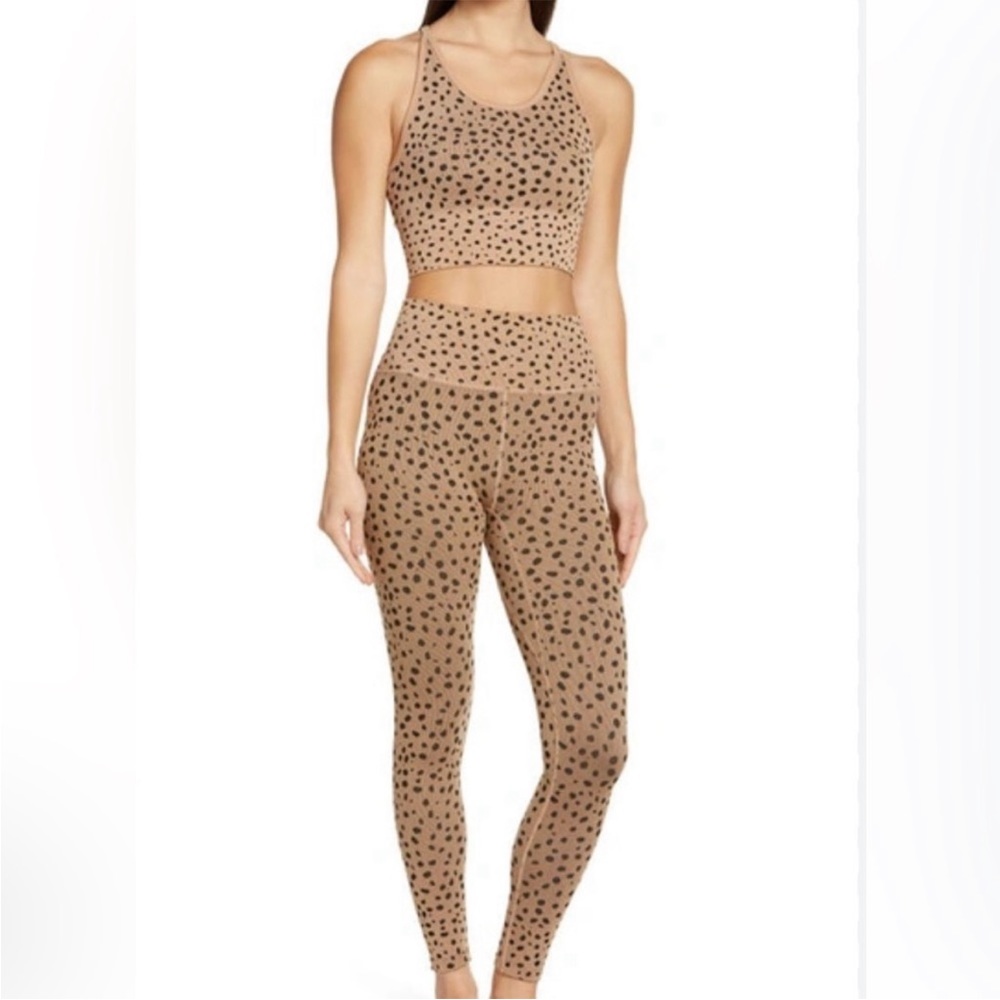 ZELLA Animal Print Elevate Seamless Tank Top Bra & Leggings Matching Set XXS - Picture 1 of 10